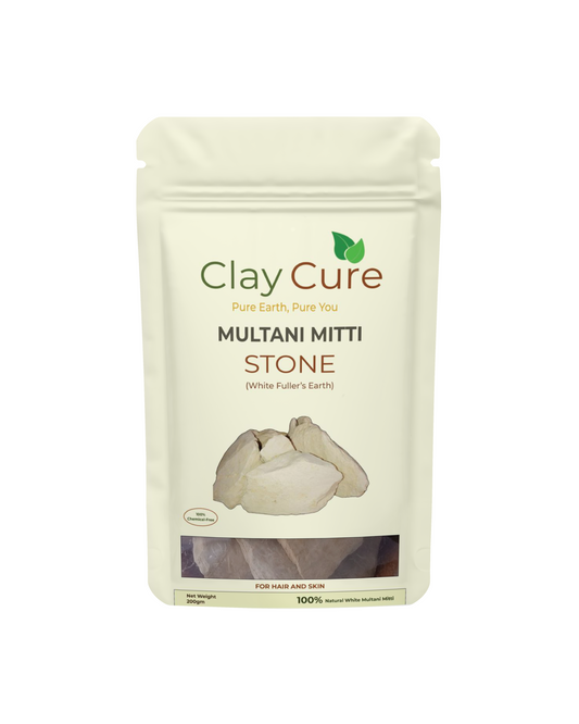 Kaolin Clay Stone for Face & Hair | Natural Fuller's Earth | White Multani Mitti for Glowing Skin & Scalp Detox
